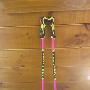 LEKI Neon Pink & Yellow Ski Poles